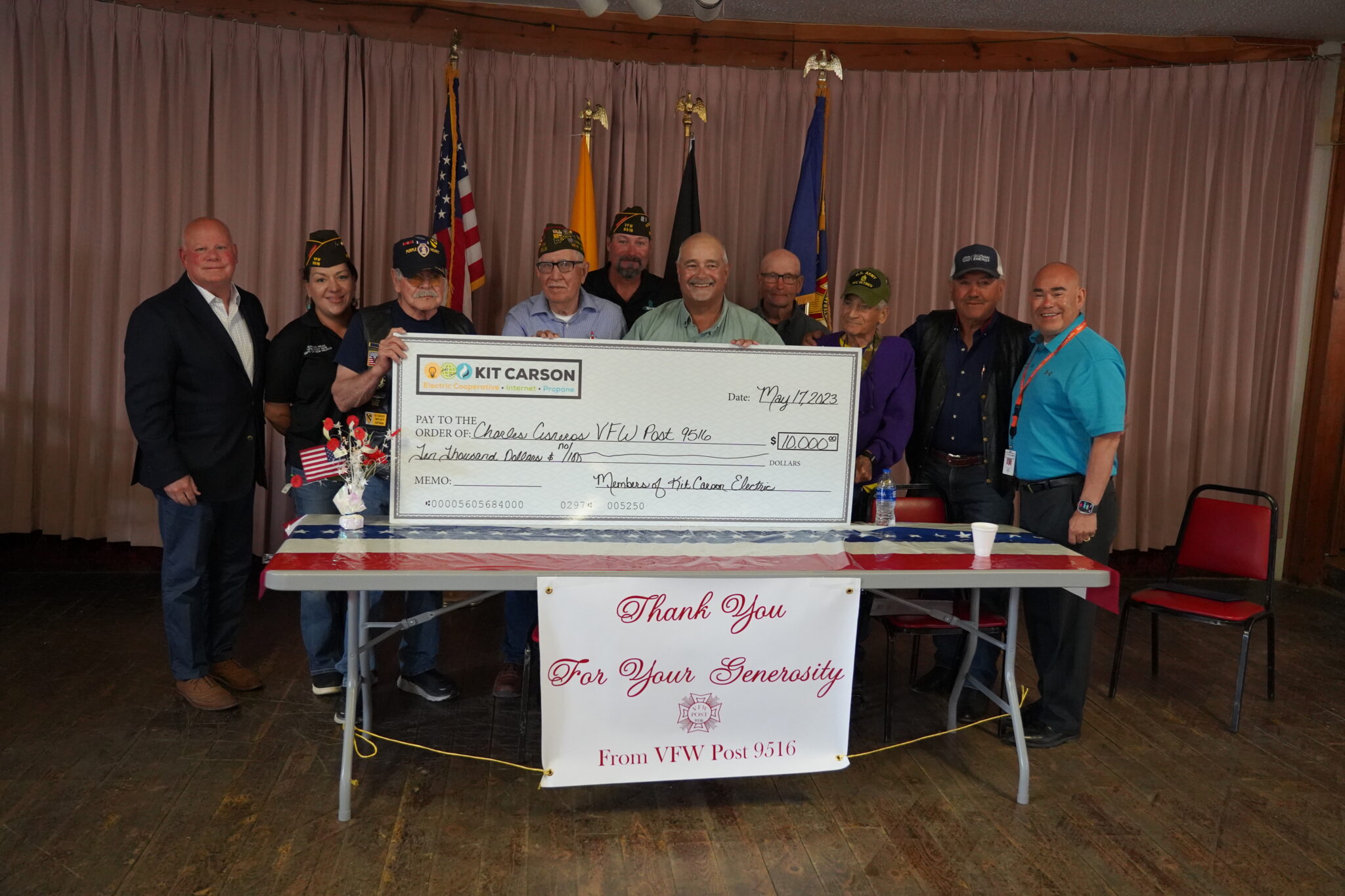 KCEC And Guzman Energy Donated 10 000 To The Charles Cisneros VFW Post 